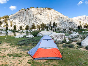 Tent site Cottonwood Lakes Trail